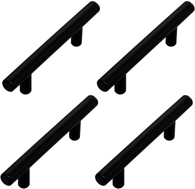 ATLANTIC Cabinet Handle Pull Stainless Steel Black Coating for Kitchen and All Types Wooden Furniture Doors , Total Length: 8 inches, Hole to Hole - 160 MM,Pack of 4 PCS Stainless Steel Cabinet/Drawer Handle(Black Pack of 4)