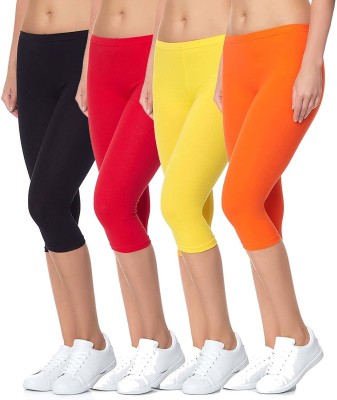 Swastik Stuffs Western Wear Legging(Black, Red, Yellow, Orange, Solid)