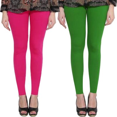 Clarita Ethnic Wear Legging(Pink, Green, Solid)