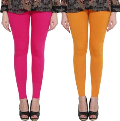 Clarita Ethnic Wear Legging(Pink, Yellow, Solid)