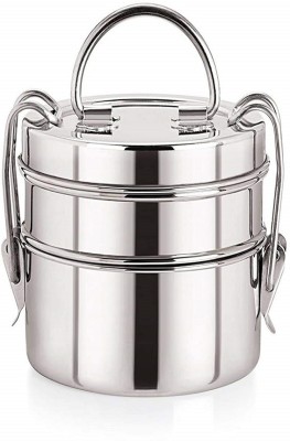 zms marketing STAINLESS STEEL LAYER 2 2 Containers Lunch Box(650 ml)