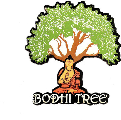 Skywalk Wooden Buddha/Bodhi Tree Fridge Magnet (Multicolour) Fridge Magnet Pack of 1(Multicolor)