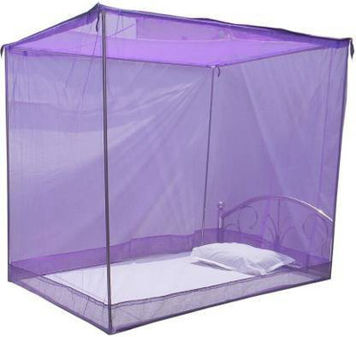 raj enterprises Nylon Adults Washable RJ_D_PURPLE_MOSQ NET Mosquito Net(Purple, Bed Box)