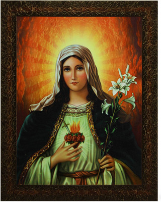 Bhawana Creation CHRISTIAN GODESSES Digital Reprint 12 inch x 8 inch Painting(With Frame)