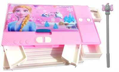 TECHNOCHITRA Freezing Angel Jumbo Size Dual Sided Art Plastic Pencil Box(Set of 1, Pink)