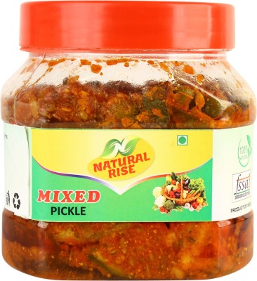 Natural Rise Premium Quality Handmade Homemade Made with Natural Ingredients Pure Organic Mixed Veg Pickle Achar (500 grams) Mixed Vegetable Pickle(500 g)