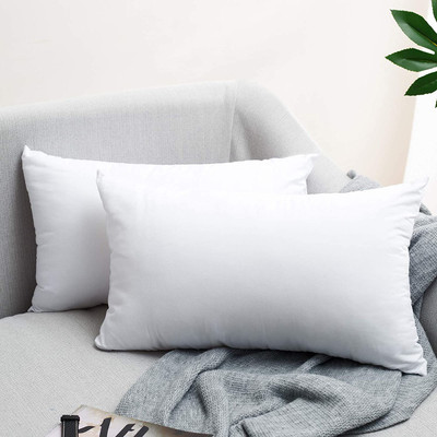 LaVichitra Polyester Fibre Solid Cushion Pack of 3(White)