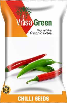 Vrisa Green FRESH CHILLI Seed(100 per packet)