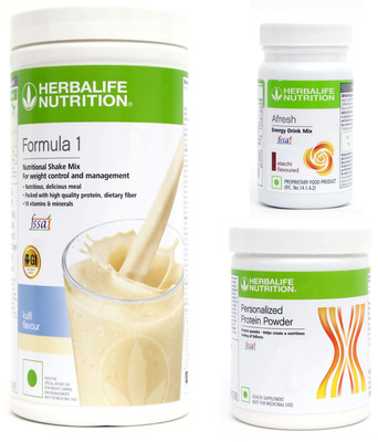 HERBALIFE Formula 1 Shake Kulfi With Protein Powder 200 Gram & Afresh Elaichi Plant-Based Protein(750 g, Kulfi)