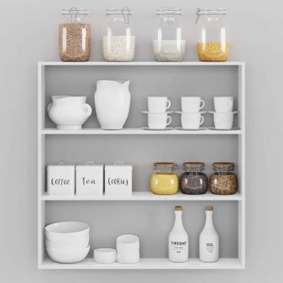 wall1ders Wall Shelves For Kitchen /Jar Stand,Cup,Spice,Kitchen Shelf For Home/Kitchen MDF (Medium Density Fiber) Wall Shelf(Number of Shelves - 3, White)