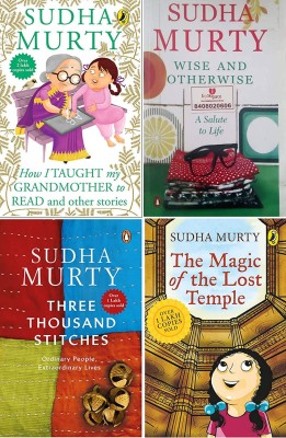 Sudha Murty 4 Books Combo: Wise And Otherwise+The Magic Of Lost Temple+ How I Taught My Grandmother To Read+Three Thousands Stitches(Paperback, Sudha Murty)