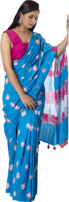 SHIVANYA HANDICRAFTS Printed Kalamkari Pure Cotton Saree(Multicolor)