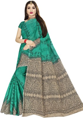 TAMAIRA FASHION Printed Daily Wear Pure Cotton Saree(Green)