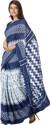 Pallo Latke Printed Daily Wear Pure Cotton Saree(Multicolor)