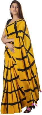 SHIVANYA HANDICRAFTS Self Design Bollywood Pure Cotton Saree(Yellow)