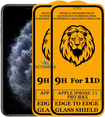 SUNSHINE Edge To Edge Tempered Glass for Apple Iphone 11 Pro Max(Pack of 2)