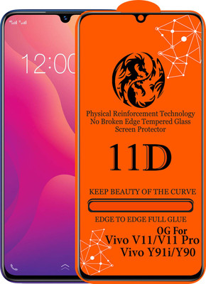 11D Edge To Edge Tempered Glass for Vivo Y90(Pack of 1)