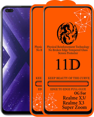 11D Edge To Edge Tempered Glass for Realme X3(Pack of 2)