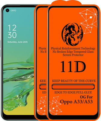 R-TECH Edge To Edge Tempered Glass for Oppo A33(Pack of 2)