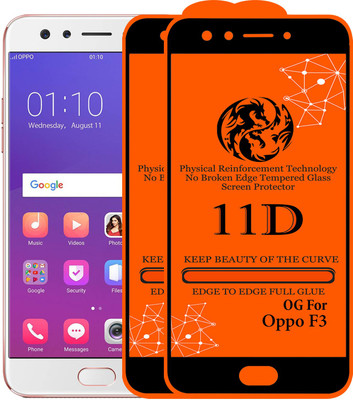 11D Edge To Edge Tempered Glass for Oppo F3(Pack of 2)
