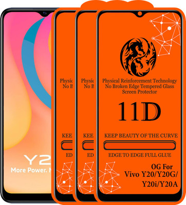 Strivex Edge To Edge Tempered Glass for Vivo Y20G(Pack of 3)