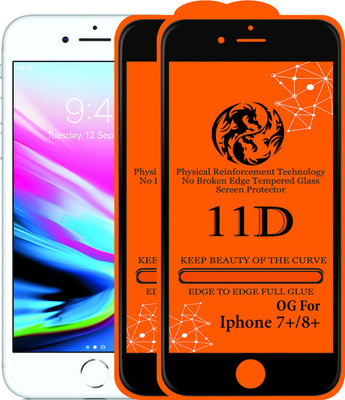 11D Edge To Edge Tempered Glass for Apple iPhone 8 Plus(Pack of 2)