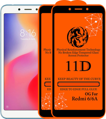 11D Edge To Edge Tempered Glass for Mi Redmi 6A(Pack of 2)