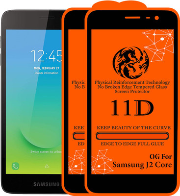 Strivex Edge To Edge Tempered Glass for Samsung Galaxy J2 Core(Pack of 2)