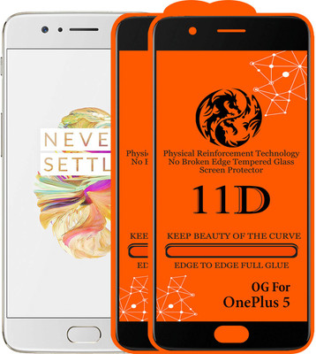 11D Edge To Edge Tempered Glass for OnePlus 5(Pack of 2)