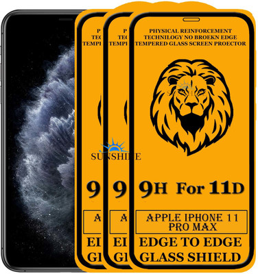SUNSHINE Edge To Edge Tempered Glass for Apple Iphone 11 Pro Max(Pack of 3)