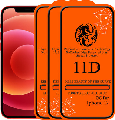 Strivex Edge To Edge Tempered Glass for Apple Iphone 12(Pack of 3)