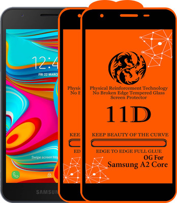Strivex Edge To Edge Tempered Glass for Samsung Galaxy A2 Core(Pack of 2)
