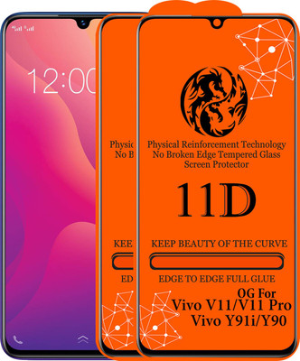 11D Edge To Edge Tempered Glass for Vivo V11(Pack of 2)