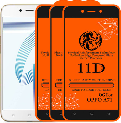11D Edge To Edge Tempered Glass for Oppo A71(Pack of 3)
