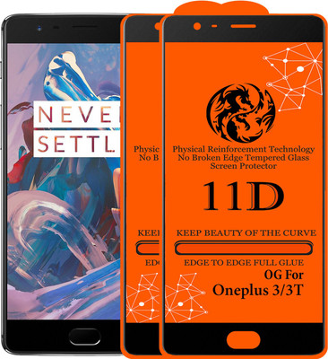 11D Edge To Edge Tempered Glass for OnePlus 3T(Pack of 2)
