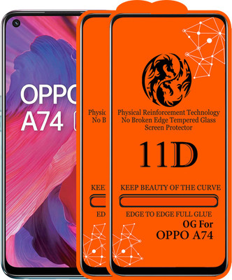 Strivex Edge To Edge Tempered Glass for Oppo A74 5G(Pack of 2)