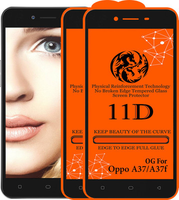 11D Edge To Edge Tempered Glass for Oppo A37f(Pack of 2)