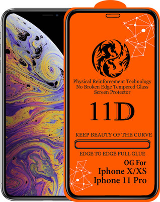 11D Edge To Edge Tempered Glass for Apple iPhone X(Pack of 1)
