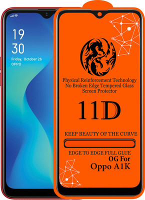 11D Edge To Edge Tempered Glass for Oppo A1k(Pack of 1)