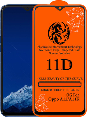11D Edge To Edge Tempered Glass for Oppo A11k(Pack of 1)