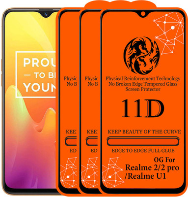 11D Edge To Edge Tempered Glass for Realme U1(Pack of 3)