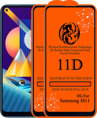 11D Edge To Edge Tempered Glass for Samsung Galaxy M11(Pack of 2)