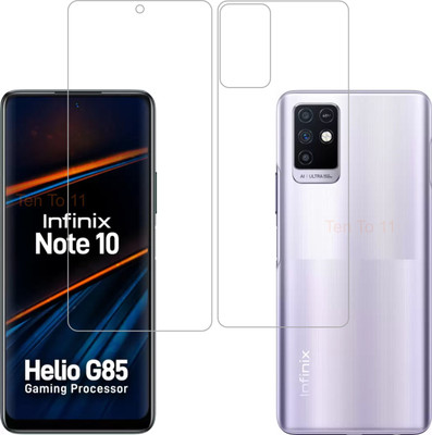 Ten To 11 Front and Back Screen Guard for infinix note 10(Pack of 2)