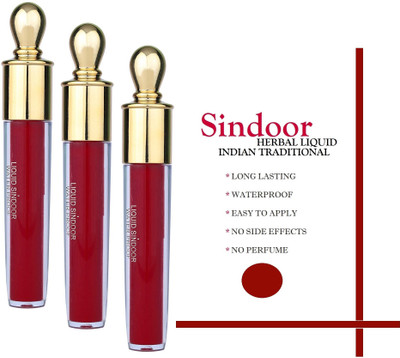 ADJD BEST QUICK DRY & WATER PROOF LONG WEAR LIQUID SINDOOR COMBO OF 3 LIQUID(Maroon)