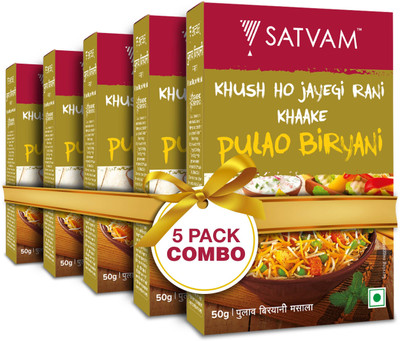 Satvam Pulao Biryani Masala (Pack of 5)|(5*50 Grams)(5 x 50 g)