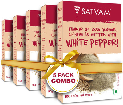 Satvam White Pepper (Pack of 5)|(5 x 50 g)