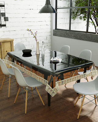 SHREE GIRRAJ DECORS(SGD) Solid 6 Seater Table Cover(Transparent, PVC)