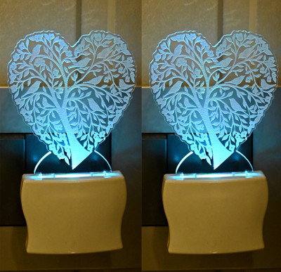 1st Time Unbreakable Acrylic Night Lamp Plug & Play -K143 Night Lamp(10 cm, White)