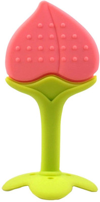 MILANMIS Silicone Fruit Shape Teether Pack of 1 Pc Teether(Peach)