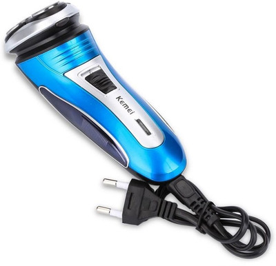Kemei 3D KM-2801 Men’s rechargeable three heads floating head electric razor beard trimmer EU Plug Shaver For Men (Blue) Grooming Kit 60 min…
